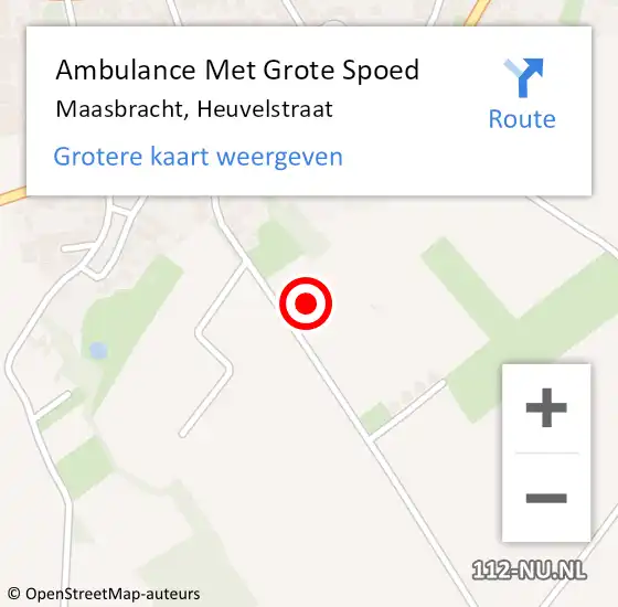 Locatie op kaart van de 112 melding: Ambulance Met Grote Spoed Naar Maasbracht, Heuvelstraat op 5 maart 2023 03:42