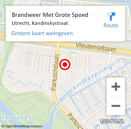 Locatie op kaart van de 112 melding: Brandweer Met Grote Spoed Naar Utrecht, Kandinskystraat op 5 maart 2023 08:45