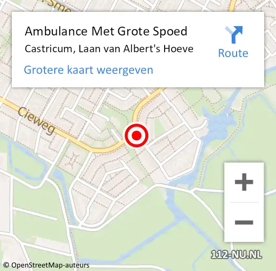 Locatie op kaart van de 112 melding: Ambulance Met Grote Spoed Naar Castricum, Laan van Albert's Hoeve op 5 maart 2023 10:49