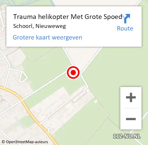 Locatie op kaart van de 112 melding: Trauma helikopter Met Grote Spoed Naar Schoorl, Nieuweweg op 5 maart 2023 11:07