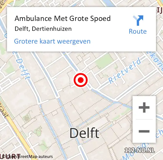 Locatie op kaart van de 112 melding: Ambulance Met Grote Spoed Naar Delft, Dertienhuizen op 5 maart 2023 13:11