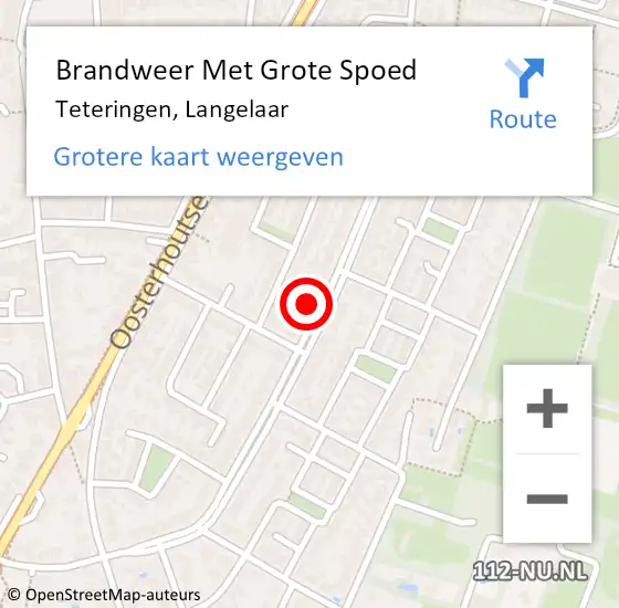 Locatie op kaart van de 112 melding: Brandweer Met Grote Spoed Naar Teteringen, Langelaar op 5 maart 2023 18:03