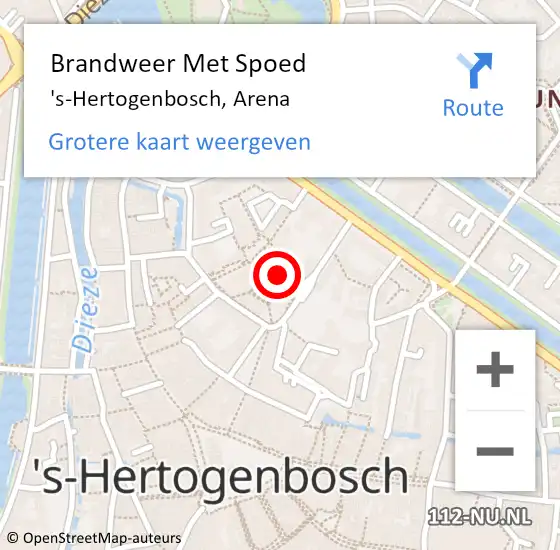 Locatie op kaart van de 112 melding: Brandweer Met Spoed Naar 's-Hertogenbosch, Arena op 5 maart 2023 18:19
