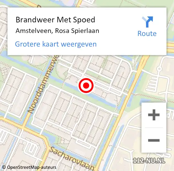 Locatie op kaart van de 112 melding: Brandweer Met Spoed Naar Amstelveen, Rosa Spierlaan op 5 maart 2023 20:06