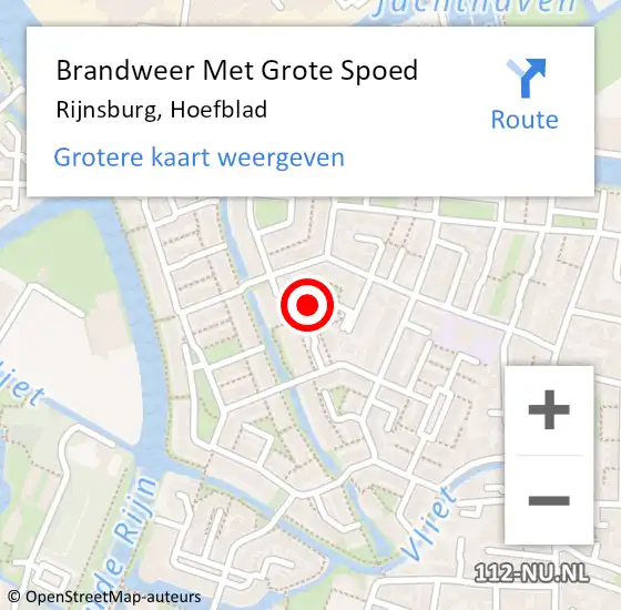 Locatie op kaart van de 112 melding: Brandweer Met Grote Spoed Naar Rijnsburg, Hoefblad op 6 maart 2023 00:23