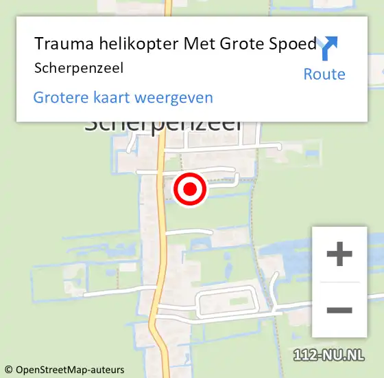 Locatie op kaart van de 112 melding: Trauma helikopter Met Grote Spoed Naar Scherpenzeel op 6 maart 2023 08:38