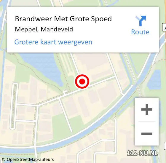 Locatie op kaart van de 112 melding: Brandweer Met Grote Spoed Naar Meppel, Mandeveld op 11 oktober 2013 19:46