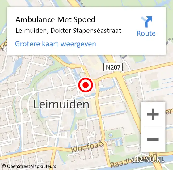 Locatie op kaart van de 112 melding: Ambulance Met Spoed Naar Leimuiden, Dokter Stapenséastraat op 6 maart 2023 09:40