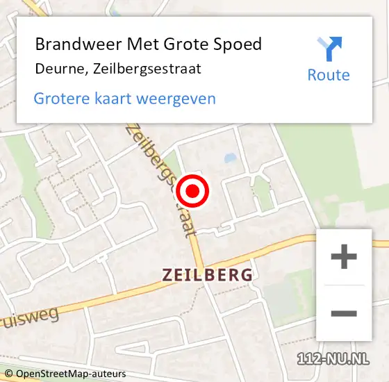 Locatie op kaart van de 112 melding: Brandweer Met Grote Spoed Naar Deurne, Zeilbergsestraat op 6 maart 2023 09:53