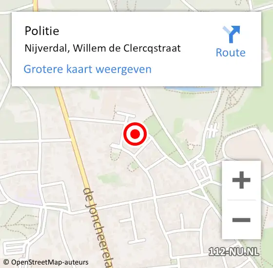 Locatie op kaart van de 112 melding: Politie Nijverdal, Willem de Clercqstraat op 6 maart 2023 20:30