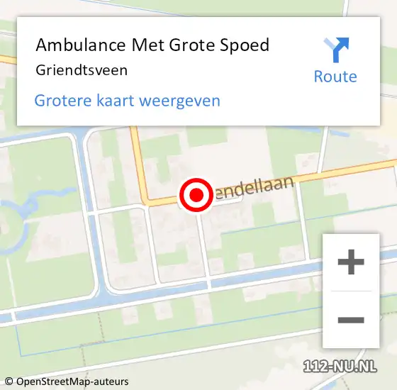 Locatie op kaart van de 112 melding: Ambulance Met Grote Spoed Naar Griendtsveen op 6 maart 2023 23:58
