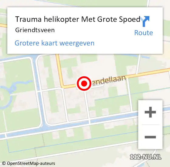 Locatie op kaart van de 112 melding: Trauma helikopter Met Grote Spoed Naar Griendtsveen op 7 maart 2023 00:04