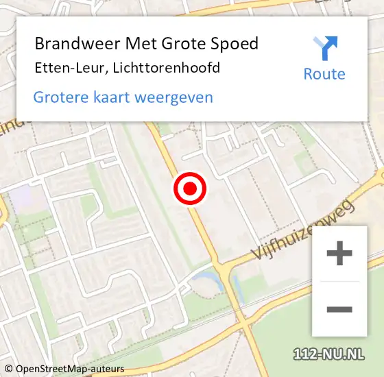 Locatie op kaart van de 112 melding: Brandweer Met Grote Spoed Naar Etten-Leur, Lichttorenhoofd op 7 maart 2023 06:56