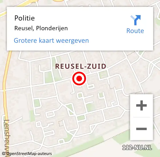 Locatie op kaart van de 112 melding: Politie Reusel, Plonderijen op 7 maart 2023 07:56