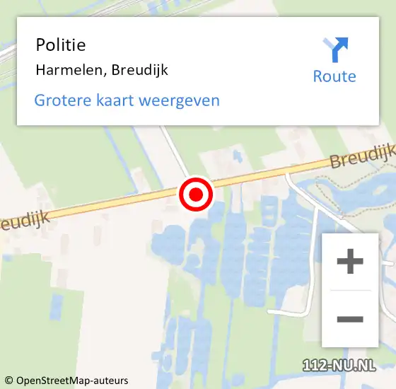Locatie op kaart van de 112 melding: Politie Harmelen, Breudijk op 7 maart 2023 08:07
