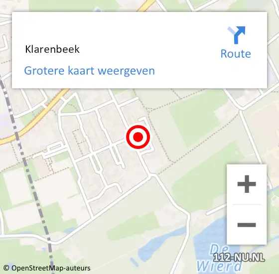 Locatie op kaart van de 112 melding:  Klarenbeek op 18 augustus 2014 07:15