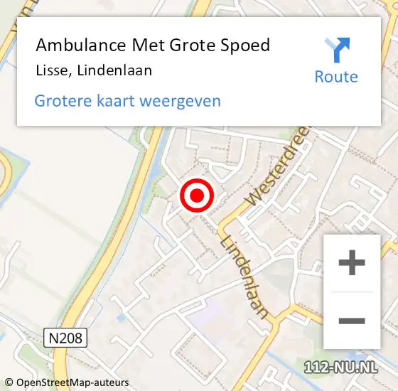 Locatie op kaart van de 112 melding: Ambulance Met Grote Spoed Naar Lisse, Lindenlaan op 7 maart 2023 16:49