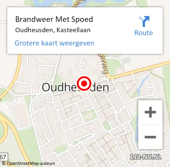 Locatie op kaart van de 112 melding: Brandweer Met Spoed Naar Oudheusden, Kasteellaan op 7 maart 2023 17:52