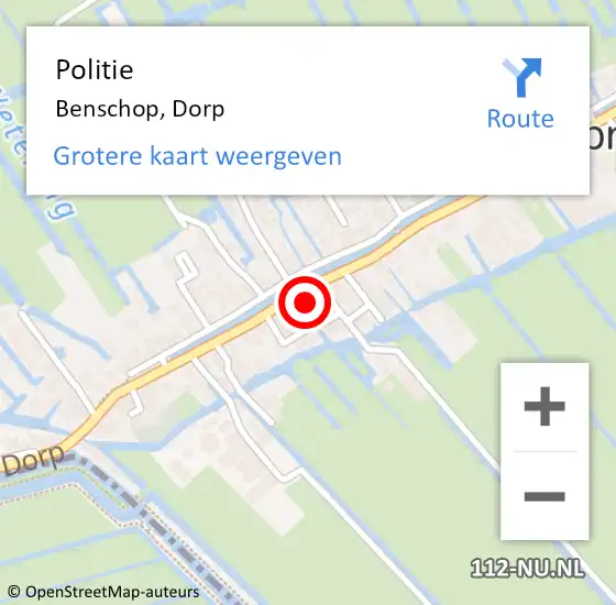 Locatie op kaart van de 112 melding: Politie Benschop, Dorp op 7 maart 2023 21:09