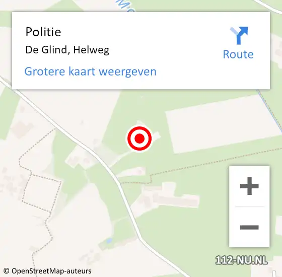 Locatie op kaart van de 112 melding: Politie De Glind, Helweg op 7 maart 2023 22:54