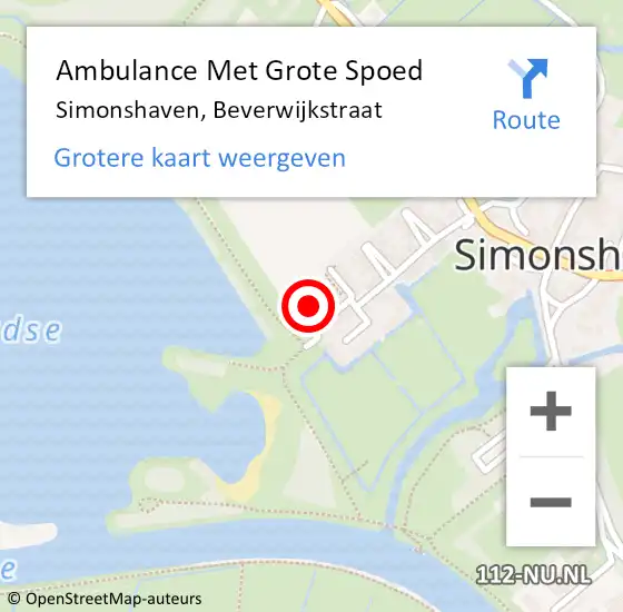 Locatie op kaart van de 112 melding: Ambulance Met Grote Spoed Naar Simonshaven, Beverwijkstraat op 7 maart 2023 23:37
