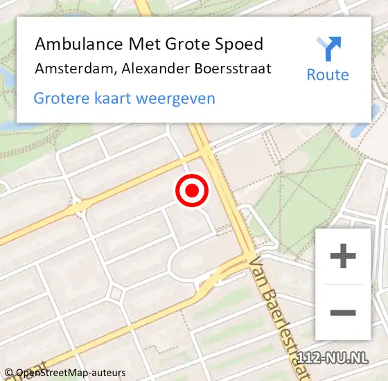 Locatie op kaart van de 112 melding: Ambulance Met Grote Spoed Naar Amsterdam, Alexander Boersstraat op 8 maart 2023 07:39