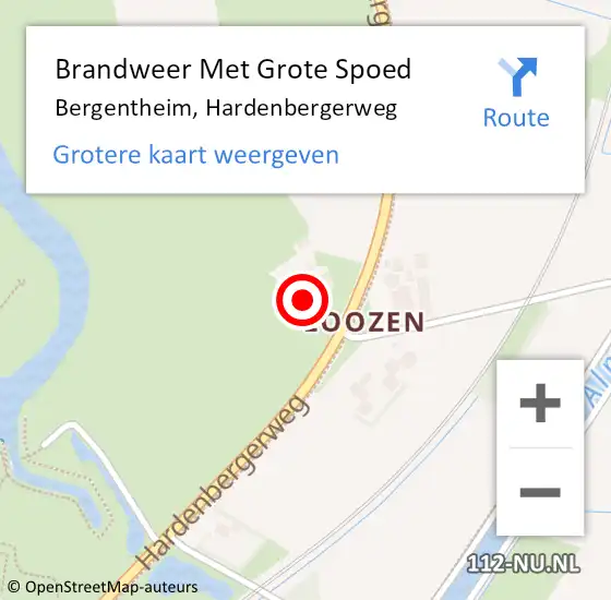 Locatie op kaart van de 112 melding: Brandweer Met Grote Spoed Naar Bergentheim, Hardenbergerweg op 8 maart 2023 07:44
