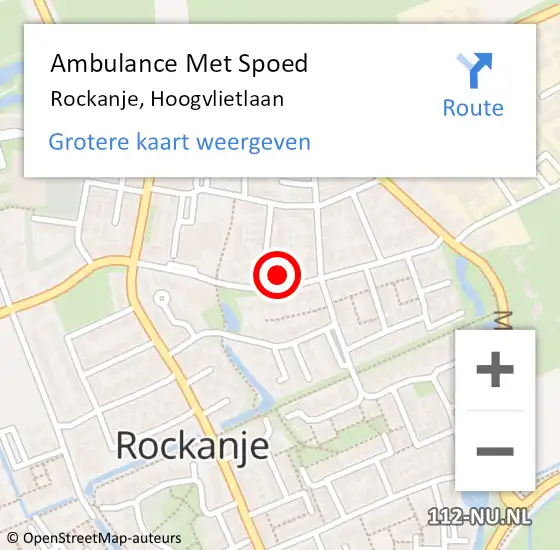 Locatie op kaart van de 112 melding: Ambulance Met Spoed Naar Rockanje, Hoogvlietlaan op 8 maart 2023 16:15