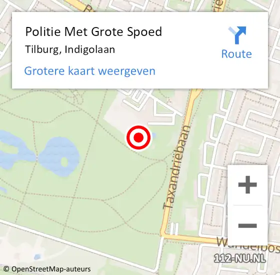 Locatie op kaart van de 112 melding: Politie Met Grote Spoed Naar Tilburg, Indigolaan op 8 maart 2023 19:21