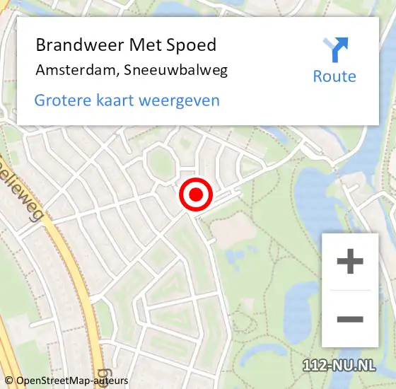 Locatie op kaart van de 112 melding: Brandweer Met Spoed Naar Amsterdam, Sneeuwbalweg op 8 maart 2023 20:37