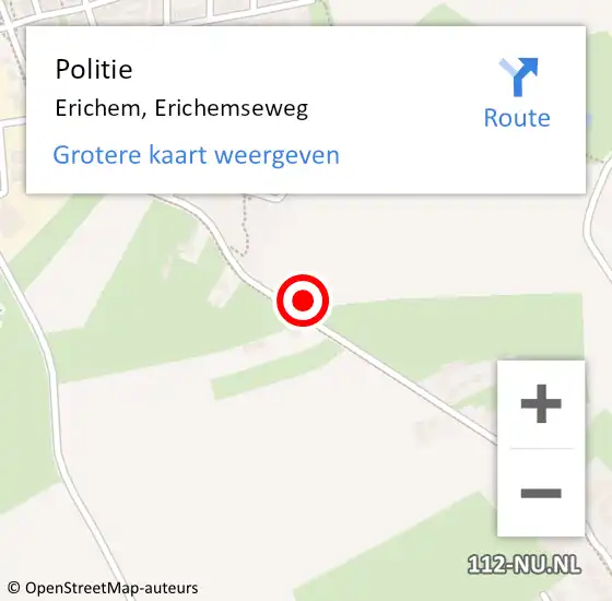 Locatie op kaart van de 112 melding: Politie Erichem, Erichemseweg op 8 maart 2023 21:29