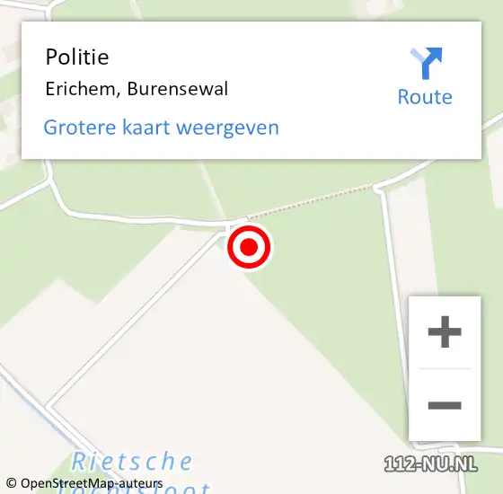 Locatie op kaart van de 112 melding: Politie Erichem, Burensewal op 8 maart 2023 21:32