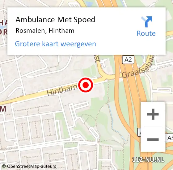 Locatie op kaart van de 112 melding: Ambulance Met Spoed Naar Rosmalen, Hintham op 9 maart 2023 00:51