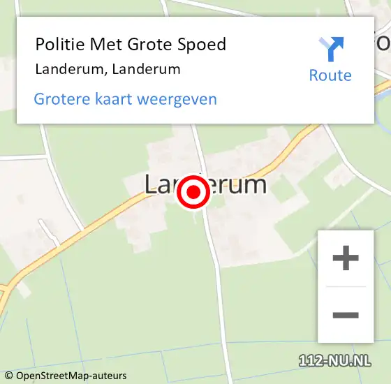 Locatie op kaart van de 112 melding: Politie Met Grote Spoed Naar Landerum, Landerum op 9 maart 2023 08:13