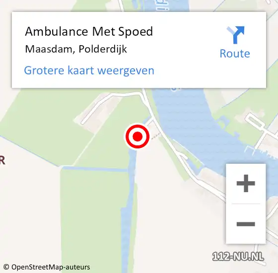 Locatie op kaart van de 112 melding: Ambulance Met Spoed Naar Maasdam, Polderdijk op 9 maart 2023 09:03