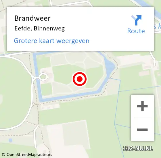 Locatie op kaart van de 112 melding: Brandweer Eefde, Binnenweg op 9 maart 2023 12:37