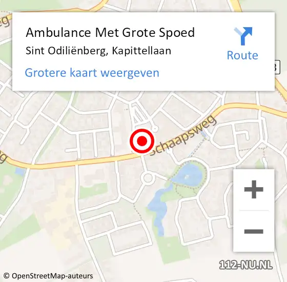 Locatie op kaart van de 112 melding: Ambulance Met Grote Spoed Naar Sint Odiliënberg, Kapittellaan op 9 maart 2023 13:55
