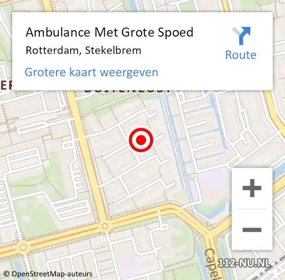 Locatie op kaart van de 112 melding: Ambulance Met Grote Spoed Naar Rotterdam, Stekelbrem op 9 maart 2023 14:55
