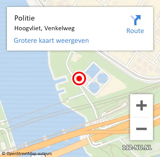 Locatie op kaart van de 112 melding: Politie Hoogvliet, Venkelweg op 9 maart 2023 15:52