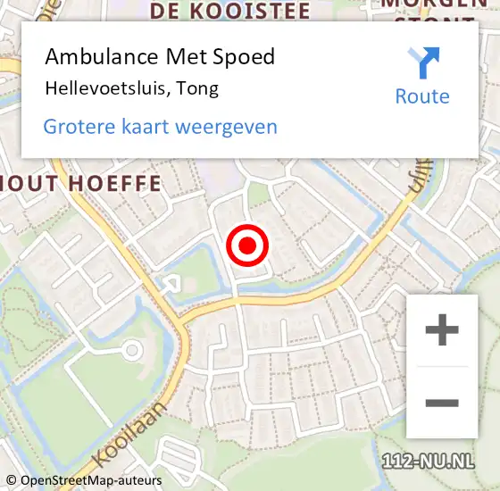 Locatie op kaart van de 112 melding: Ambulance Met Spoed Naar Hellevoetsluis, Tong op 9 maart 2023 17:58