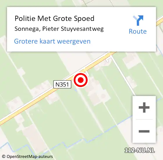 Locatie op kaart van de 112 melding: Politie Met Grote Spoed Naar Sonnega, Pieter Stuyvesantweg op 9 maart 2023 18:23