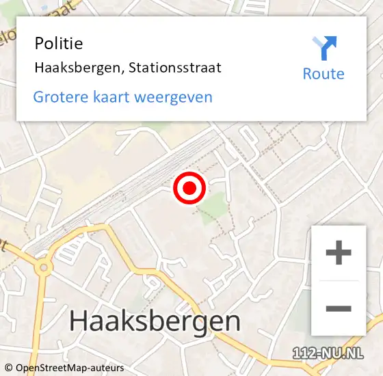 Locatie op kaart van de 112 melding: Politie Haaksbergen, Stationsstraat op 9 maart 2023 18:55