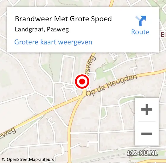 Locatie op kaart van de 112 melding: Brandweer Met Grote Spoed Naar Landgraaf, Pasweg op 9 maart 2023 19:36