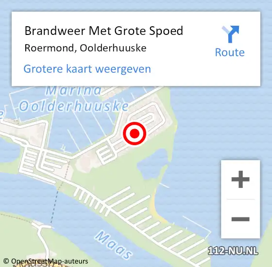 Locatie op kaart van de 112 melding: Brandweer Met Grote Spoed Naar Roermond, Oolderhuuske op 9 maart 2023 23:31