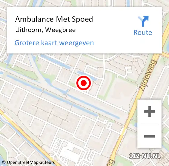 Locatie op kaart van de 112 melding: Ambulance Met Spoed Naar Uithoorn, Weegbree op 10 maart 2023 13:53