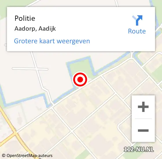 Locatie op kaart van de 112 melding: Politie Aadorp, Aadijk op 10 maart 2023 16:26