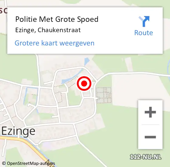 Locatie op kaart van de 112 melding: Politie Met Grote Spoed Naar Ezinge, Chaukenstraat op 11 maart 2023 07:54