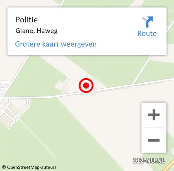 Locatie op kaart van de 112 melding: Politie Glane, Haweg op 11 maart 2023 11:34