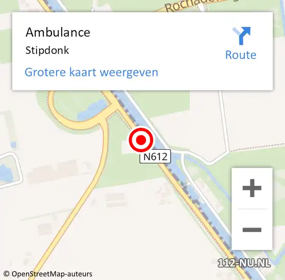 Locatie op kaart van de 112 melding: Ambulance Stipdonk op 18 augustus 2014 15:09