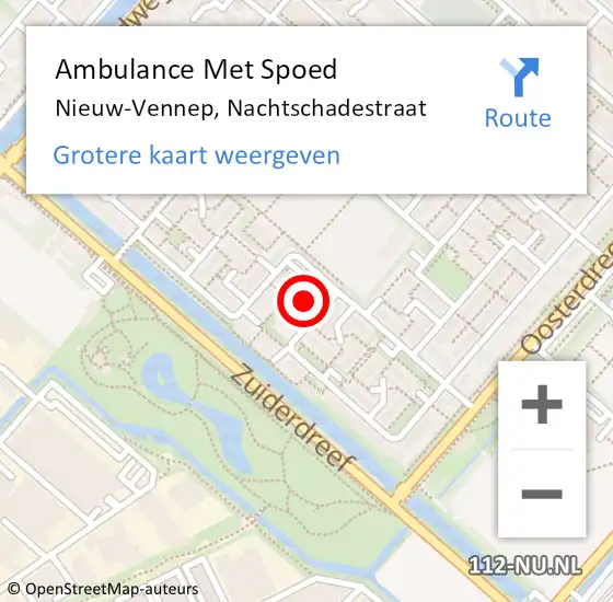 Locatie op kaart van de 112 melding: Ambulance Met Spoed Naar Nieuw-Vennep, Nachtschadestraat op 11 maart 2023 16:08